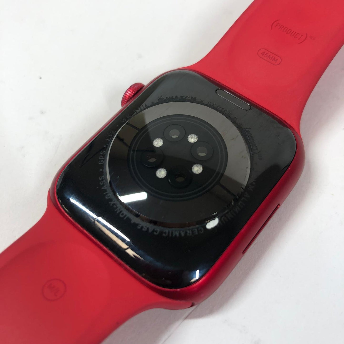 Unlocked Apple Watch Series 8 45MM Product Red Aluminum Red Sport Band MNVU3LL/A