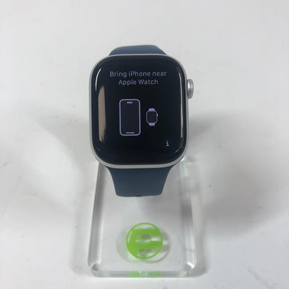 GPS Only Apple Watch Series 10 42MM Silver Aluminum Deep Navy Sport Band