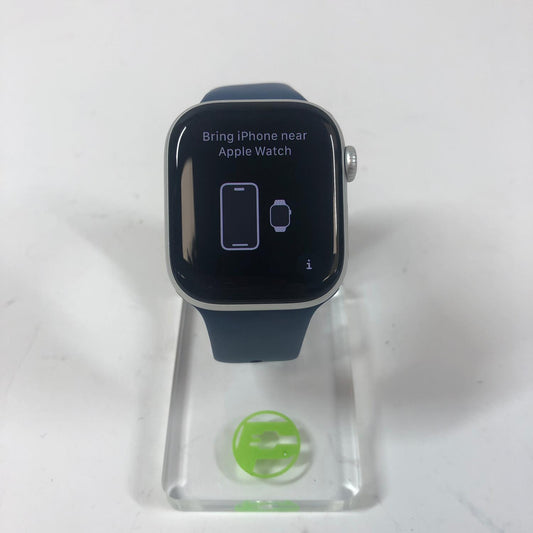 GPS Only Apple Watch Series 10 42MM Silver Aluminum Deep Navy Sport Band