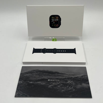 Unlocked Apple Watch Ultra 2 49MM Black Titanium Black Ocean Band  MX4P3LW/A