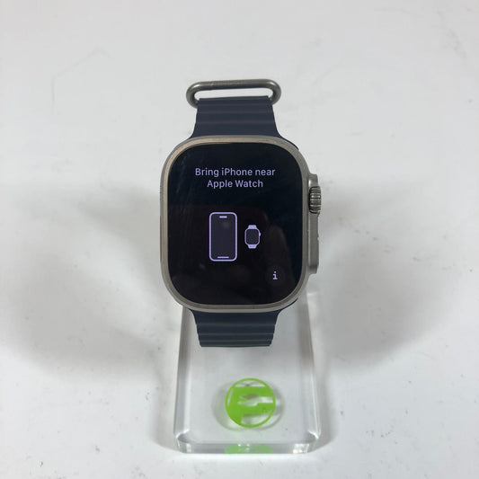 Unlocked Apple Watch Ultra 2 49MM Natural Titanium Navy Ocean Band MX4D3LW/A