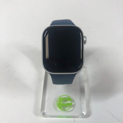 GPS Only Apple Watch Series 10 42MM Silver Aluminum Deep Navy Sport Band
