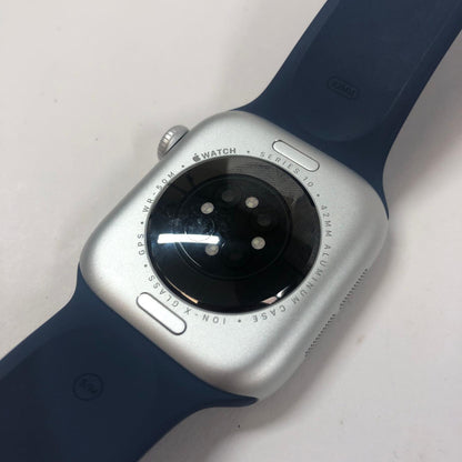 GPS Only Apple Watch Series 10 42MM Silver Aluminum Deep Navy Sport Band