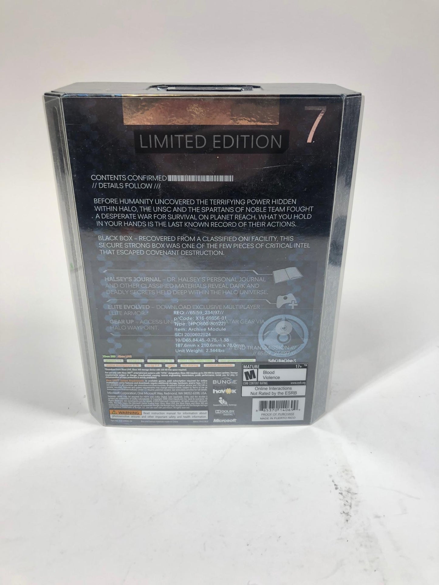 Halo: Reach [Limited Edition] (Microsoft Xbox 360, 2010) CIB