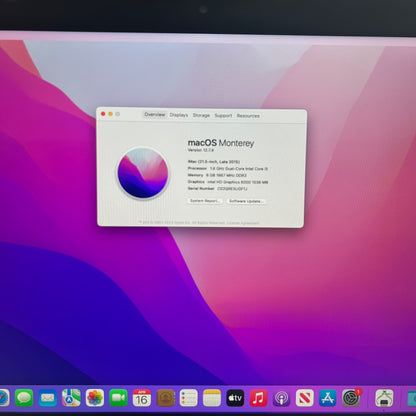2015 Apple iMac 21.5" i5 1.6GHz 8GB RAM 256GB SSD Silver A1418