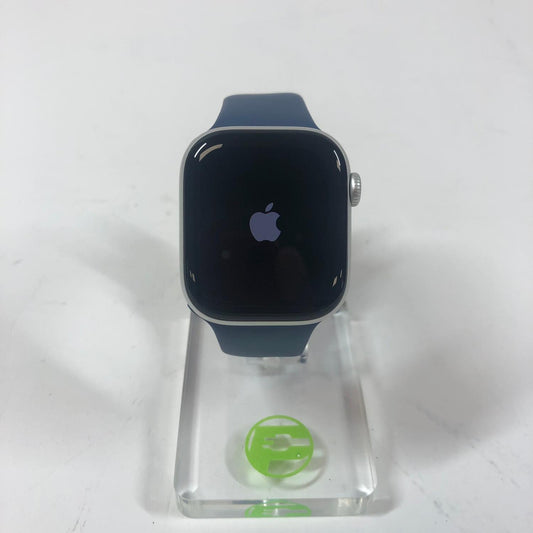 GPS Only Apple Watch Series 10 42MM Silver Aluminum Deep Navy Sport Band