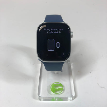 GPS Only Apple Watch Series 10 46MM Silver Aluminum Deep Navy Sport Band
