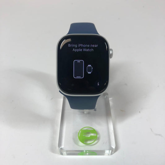GPS Only Apple Watch Series 10 46MM Silver Aluminum Deep Navy Sport Band