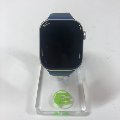 GPS Only Apple Watch Series 10 42MM Silver Aluminum Deep Navy Sport Band