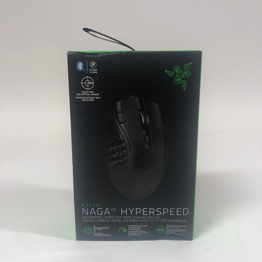 New Razer Naga V2 Hyperspeed Ergonomic Wireless MMO Gaming Mouse RZ01-0360