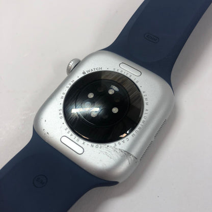 GPS Only Apple Watch Series 10 42MM Silver Aluminum Deep Navy Sport Band
