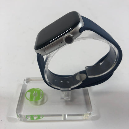GPS Only Apple Watch Series 10 42MM Silver Aluminum Deep Navy Sport Band