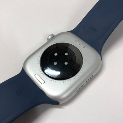 GPS Only Apple Watch Series 10 46MM Silver Aluminum Deep Navy Sport Band