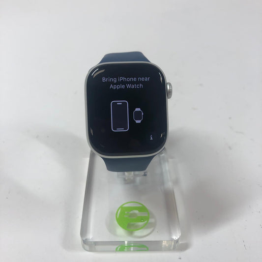 GPS Only Apple Watch Series 10 42MM Silver Aluminum Deep Navy Sport Band