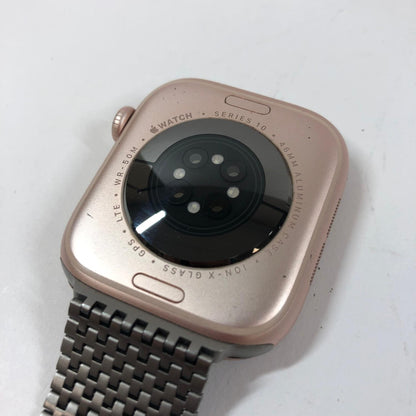 Unlocked Apple Watch Series 10 46MM Rose Gold Aluminum Silver Milanese Loop