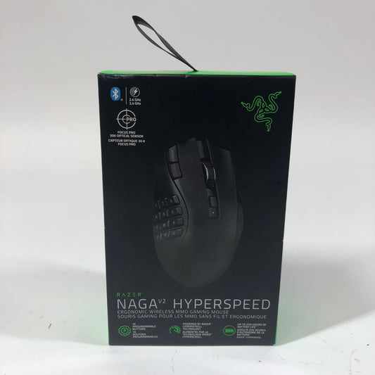 New Razer Naga V2 Hyperspeed Ergonomic Wireless MMO Gaming Mouse RZ01-0360