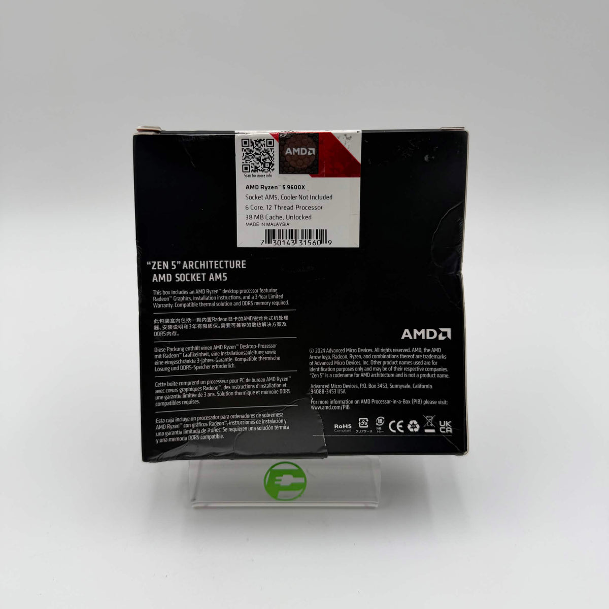 AMD Ryzen 5 9600X 3.90GHz 6 Core 100-000001405 12 Thread AM5
